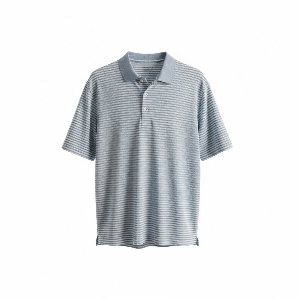 UNTUCKit Men's Striped Polo‎ Shirt X-Large Blue White Performance Golf Casual